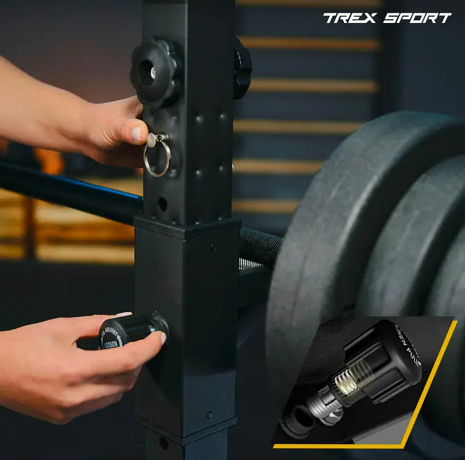 Стійки під штангу Trex Sport TX-100S регульовані з ручками для віджимань - фото 17