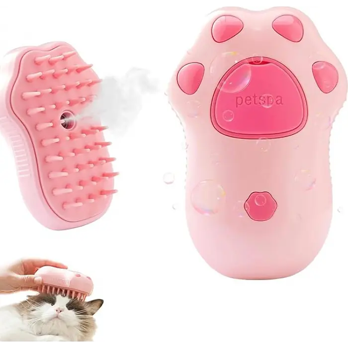 Електрична щітка 3в1 для вичісування шерсті у тварин Pet Spa Рожева - фото 2