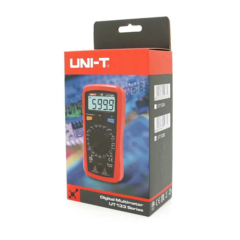 Мультиметр UNI-T UT133B Вимірювання: V (AC/DC), A (DC), Ω, C, NCV. Функції: продзвонювання, тест діодів, перевірка батарей - фото 2