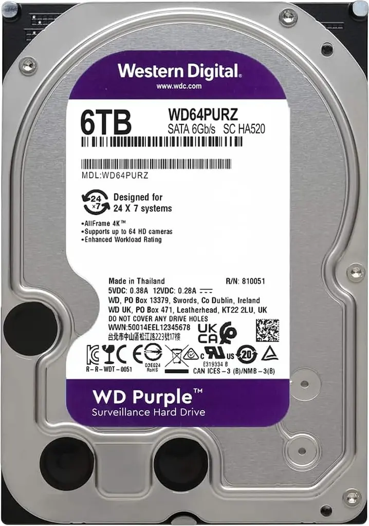 Жорсткий диск Western Digital Purple 3.5" 6TB 5400 rpm 256MB SATAIII (WD64PURZ) - фото 3