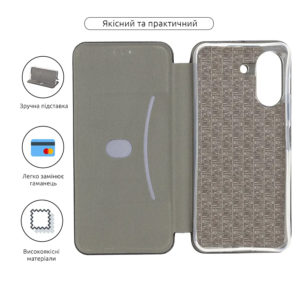 Чехол-книжка для Xiaomi Redmi 13C 4G Poco C65, G-Case, черный, кожаный чехол-книга из экокожи (PU) и TPU, с магнитом, с подставкой и вместительным кардхолдером, противоударный, защита всего корпуса, ArmorStandart (ARM72501) - фото 3