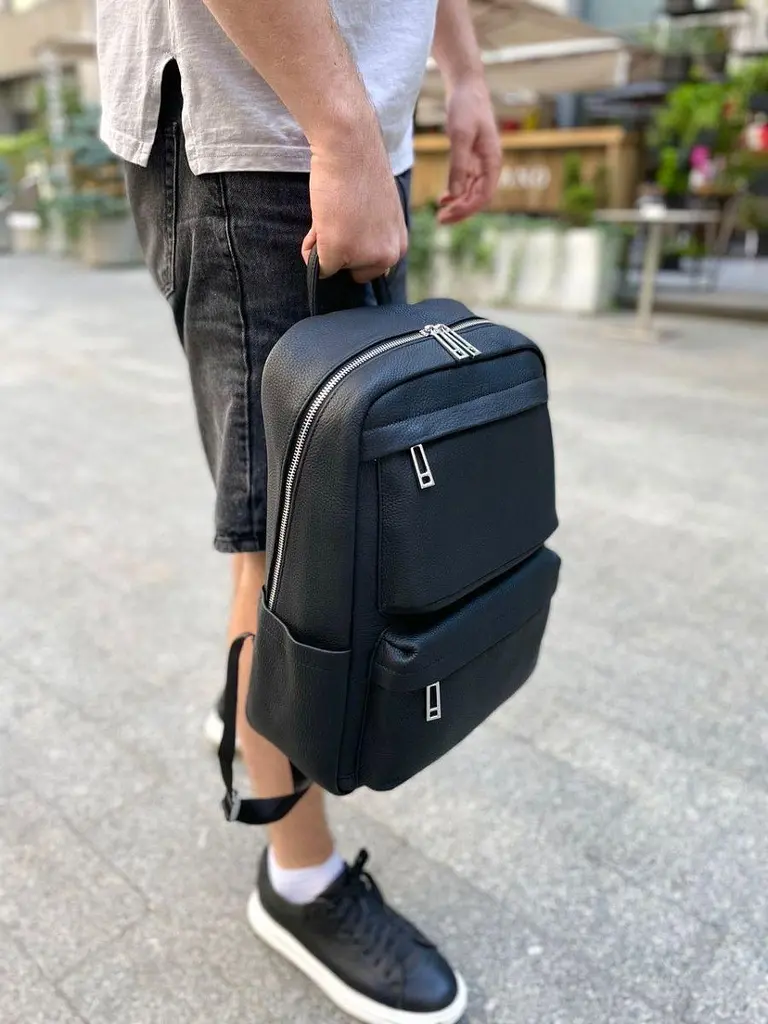 Чоловічий шкіряний рюкзак для ноутбука і подорожей Tiding Bag SB-133863 чорний - фото 3
