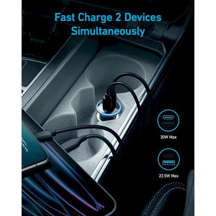Автомобільний зарядний пристрій Anker PowerDrive 323 Black (A2735G11) - фото 4