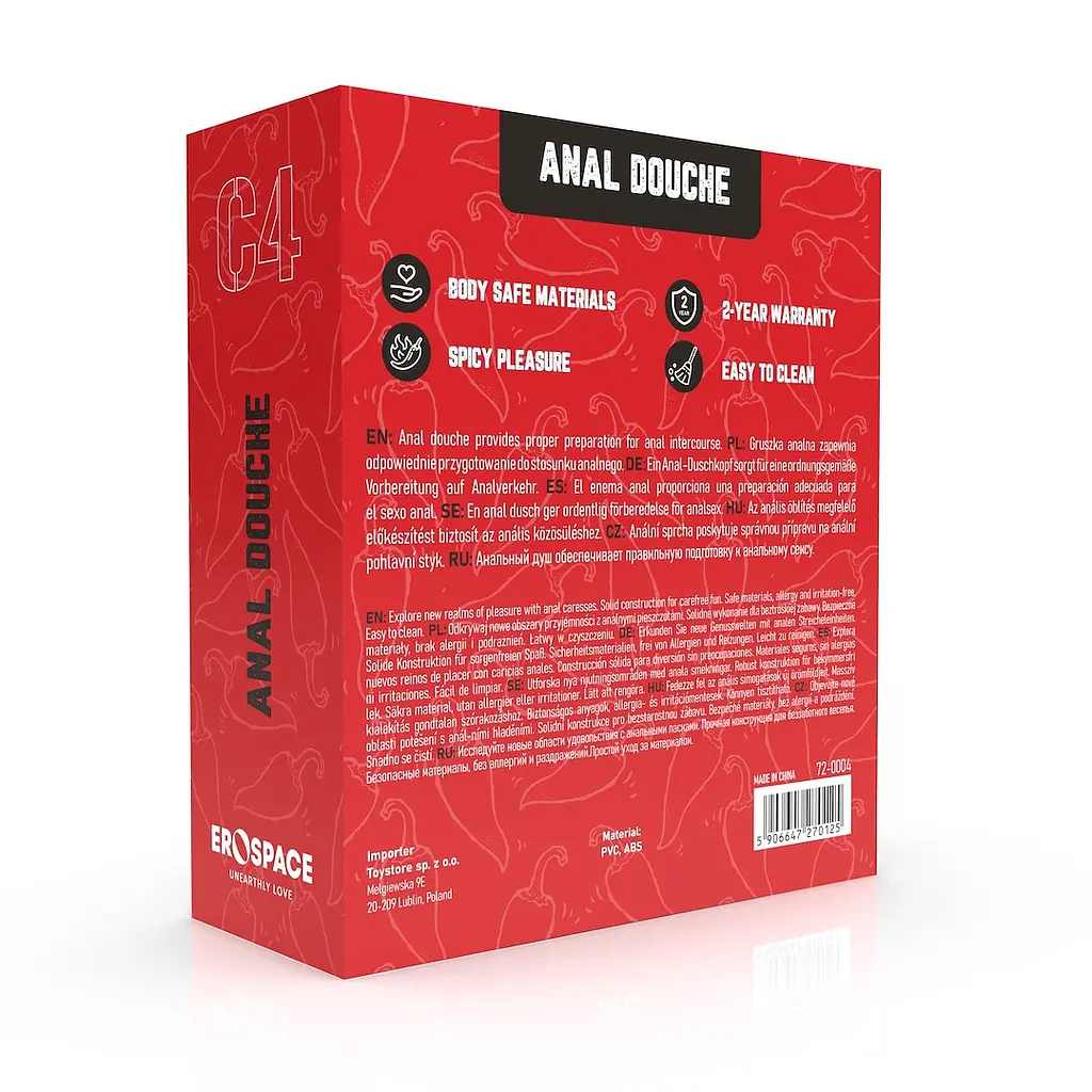 Анальний душ Erospace Wild Play C4 310 мл (чорний) - фото 7