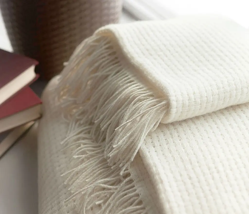 Плед Love You Рогожка вовна 200х140 см білий (4160) - фото 3