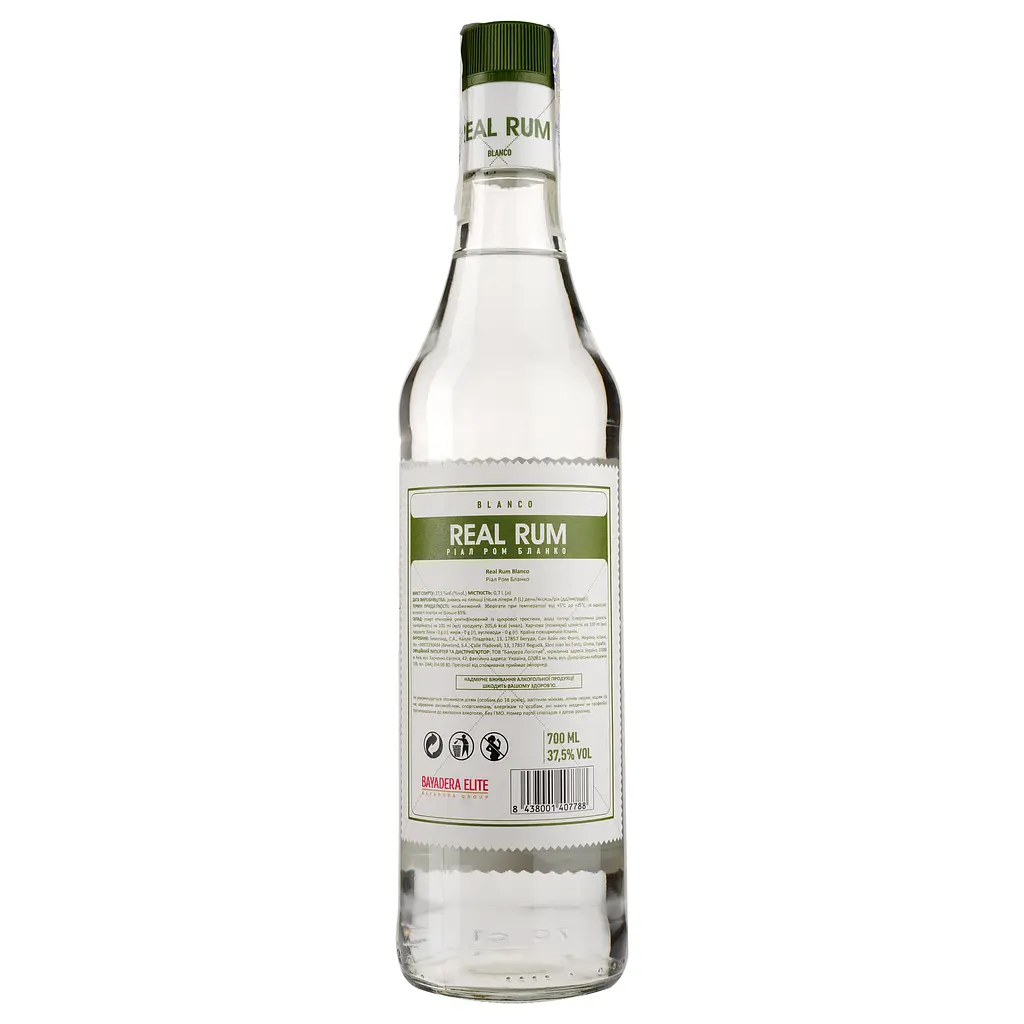 Ром Real Rum Blanco, 37,5%, 0,7 л - фото 3