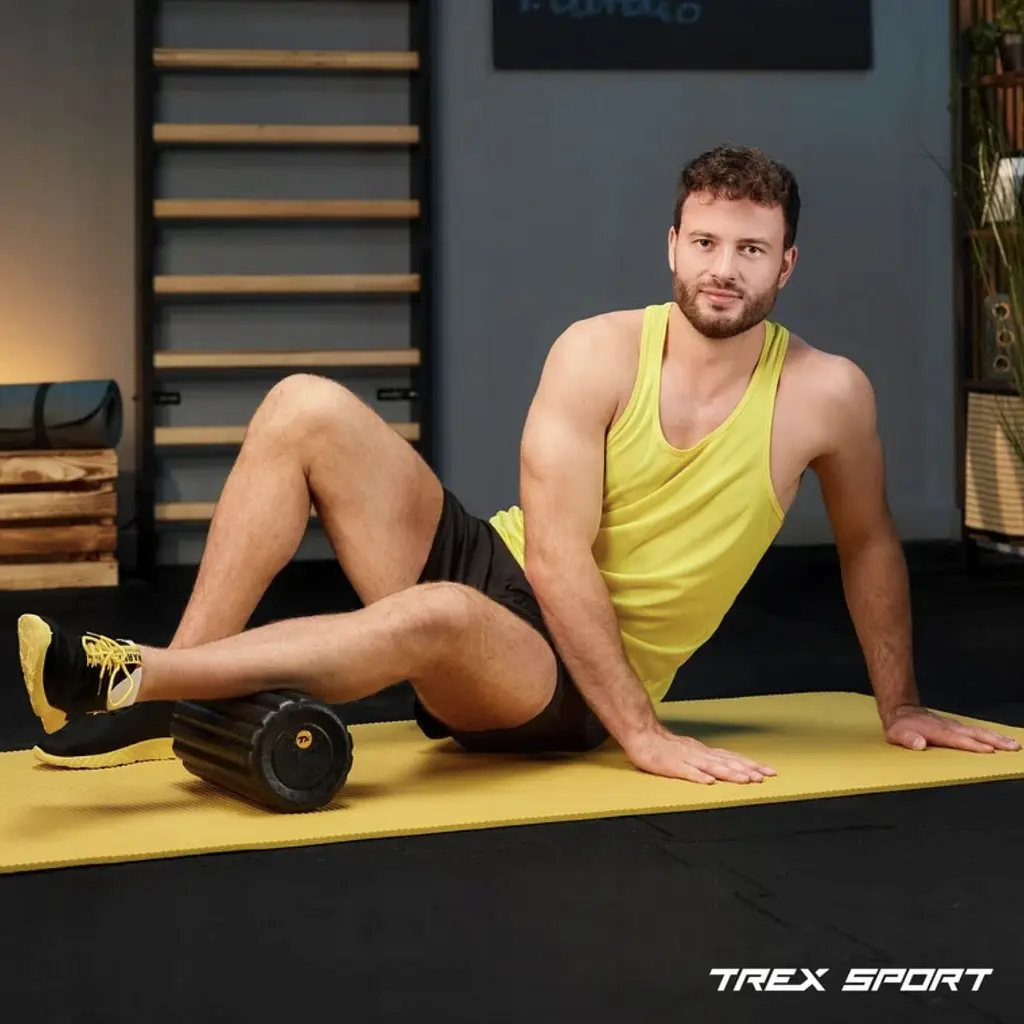 Роллер масажер ребристий Trex Sport TX-030EPR EPP 30см чорний - фото 11