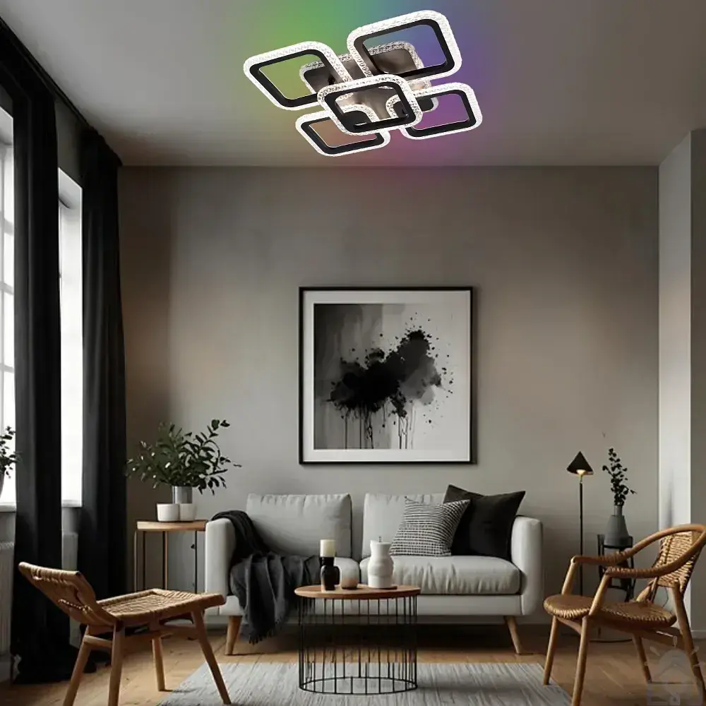 Смарт люстра керована світлодіодна ROOM ICE RGB 6S 70 Вт SMART 380x380x75 мм ESLLSE - фото 7