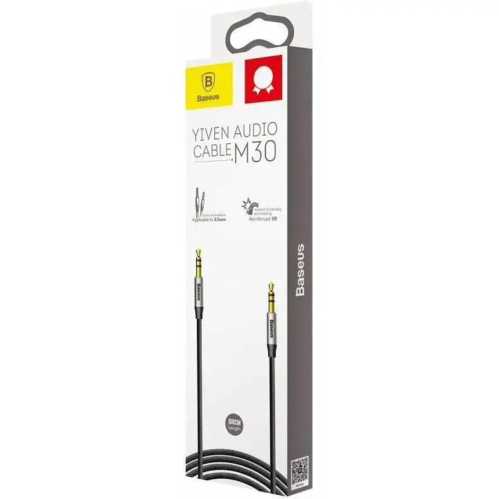 Кабель AUX Baseus Yiven 3.5 - тато тато M30 1 м чорний - фото 2