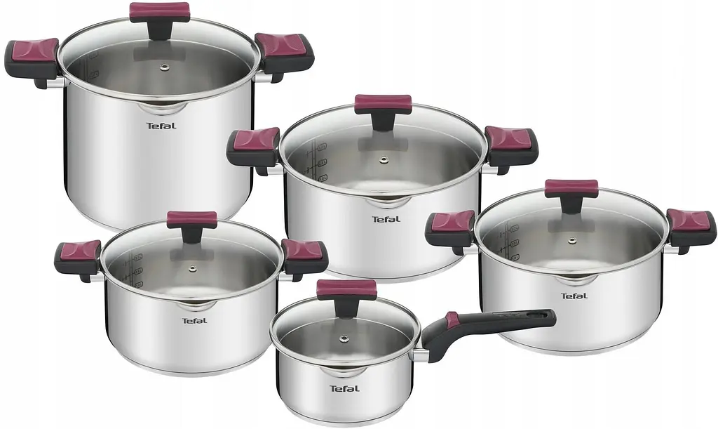 Набір посуду Cook&Clip, 10предметів, нержавіюча сталь,бакеліт, скло Tefal kuh0014726 - фото 2