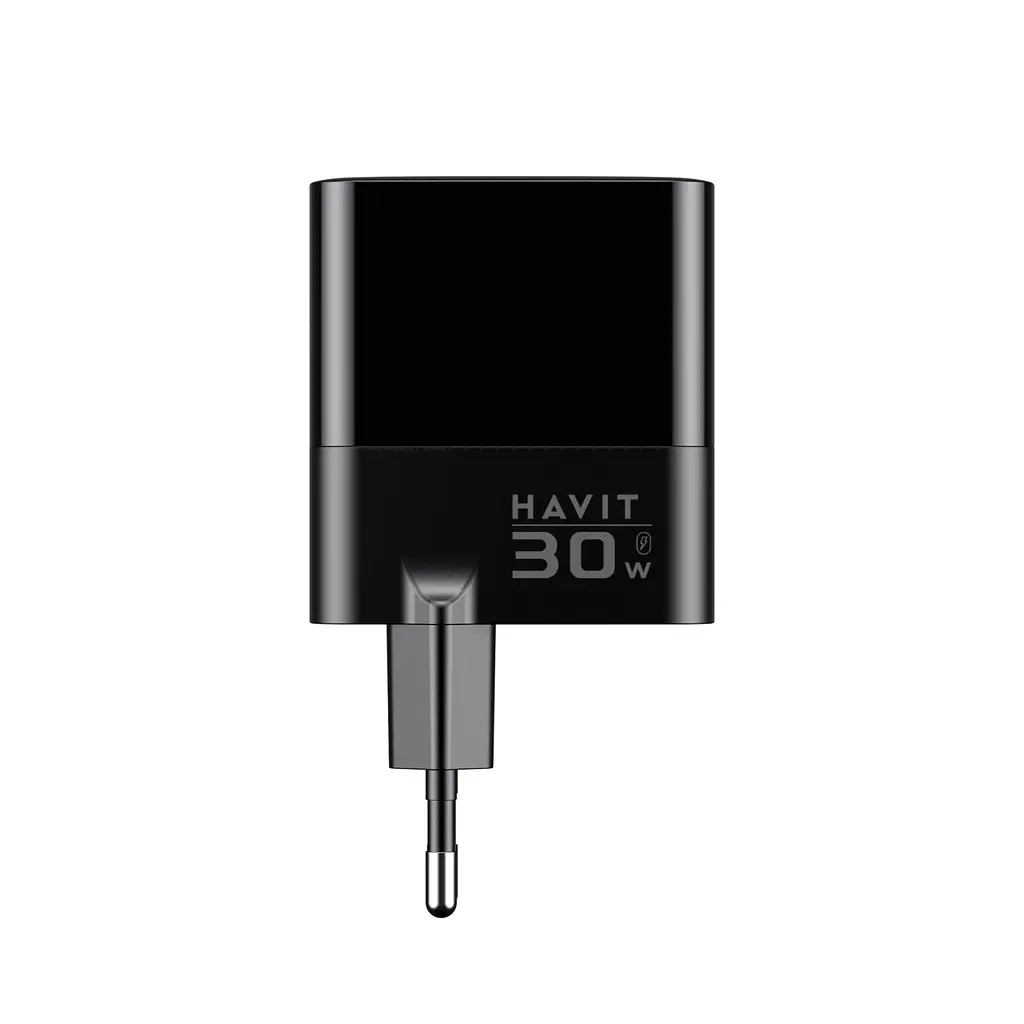 Зарядний пристрій Havit UCLE001 GaN 30 Вт 2хUSB-A USB-C (HV-UCLE001-BK) - фото 5