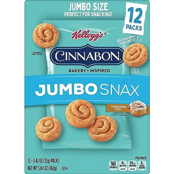Снеки корисний перекус Cinnabon Kellogg's Jumbo Snax Cereal Snacks 12х12g - фото 2