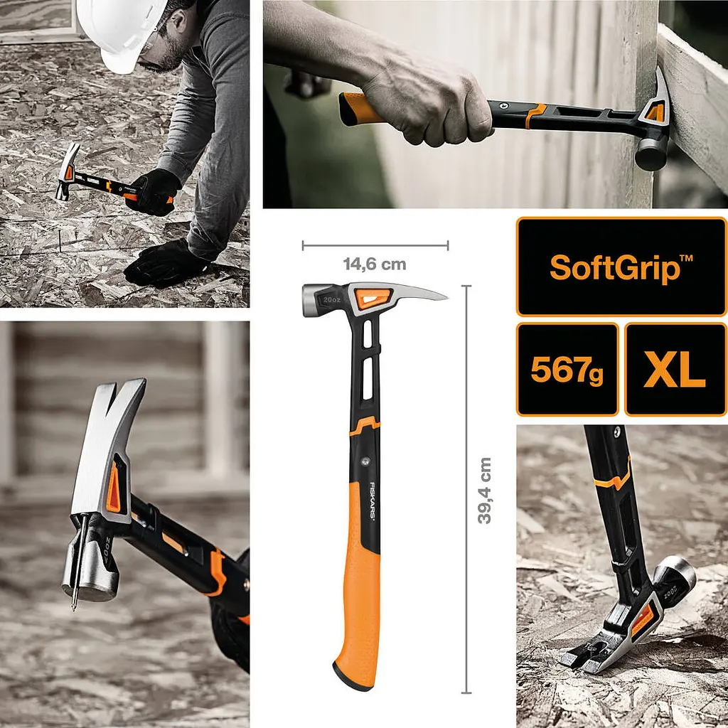 Молоток Fiskars IsoCore (XL) 20oz / 15.5 "(156002) 1020215 - фото 3