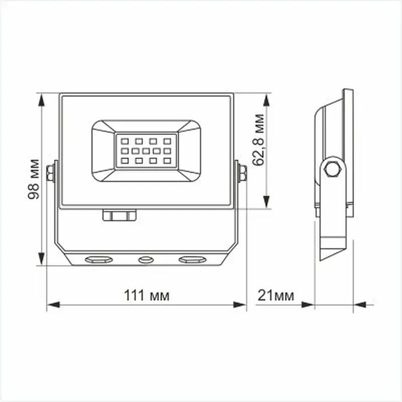 Прожектор TITANUM LED 10W 6000K TLF106 220V (TLF106) - фото 3