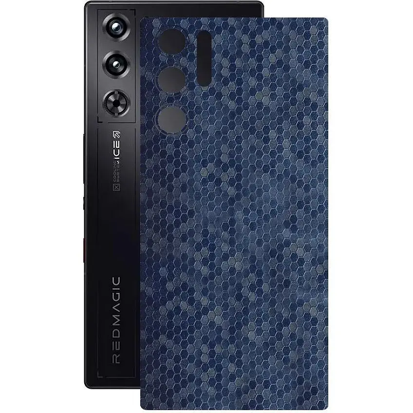Защитная пленка StatusSKIN для ZTE Nubia Red Magic 9S Pro Корпус Винил Соты синие - фото 1