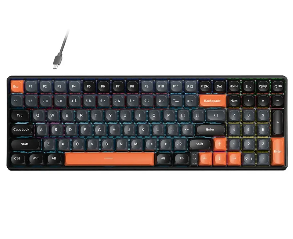 Клавиатура игровая механическая AULA S-100B Wired Brown Switch KRGD Black - фото 4