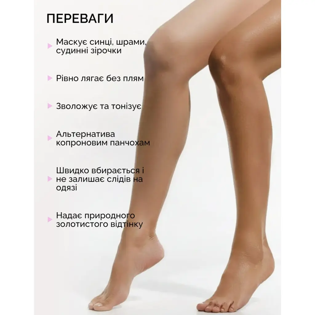 Тонуючий крем для ніг Рідкі панчохи Reclaire cosmetics 200 мл - фото 3