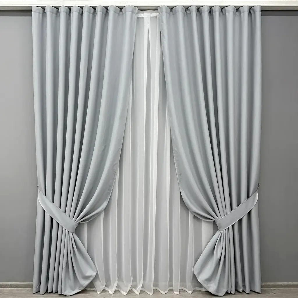 Комплект штор VR-Textil Scandi блекаут 2 шт 150x270 см сіро-блакитний (1899ш) - фото 2