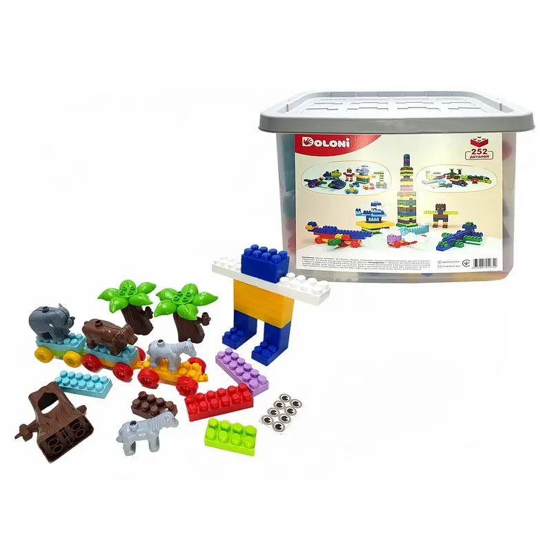 Дитячий блочний конструктор Doloni 013999/03 у пластиковому боксі 252 деталі - фото 5