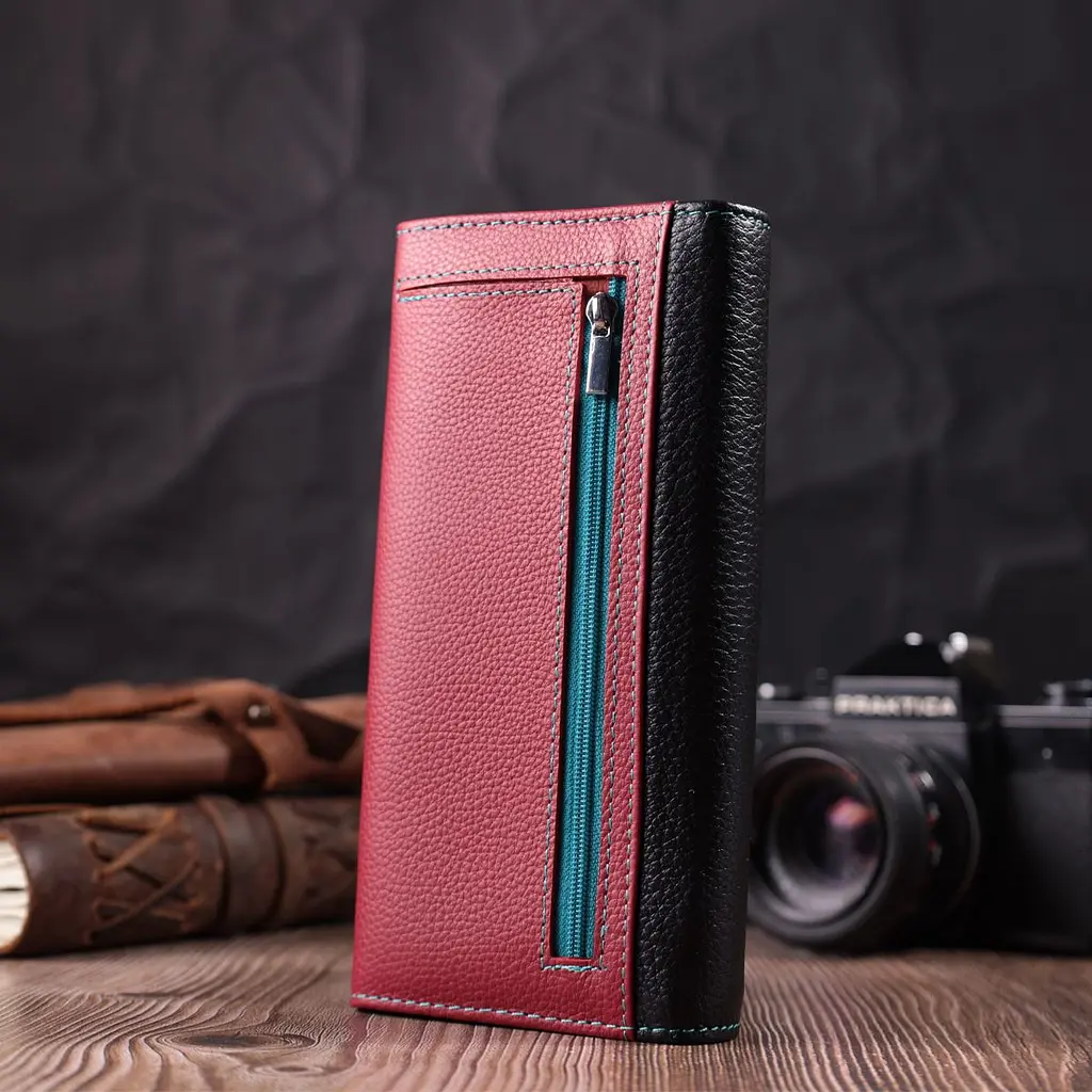 Місткий гаманець для прекрасних жінок із натуральної шкіри ST Leather 22517 різнокольоровий - фото 7