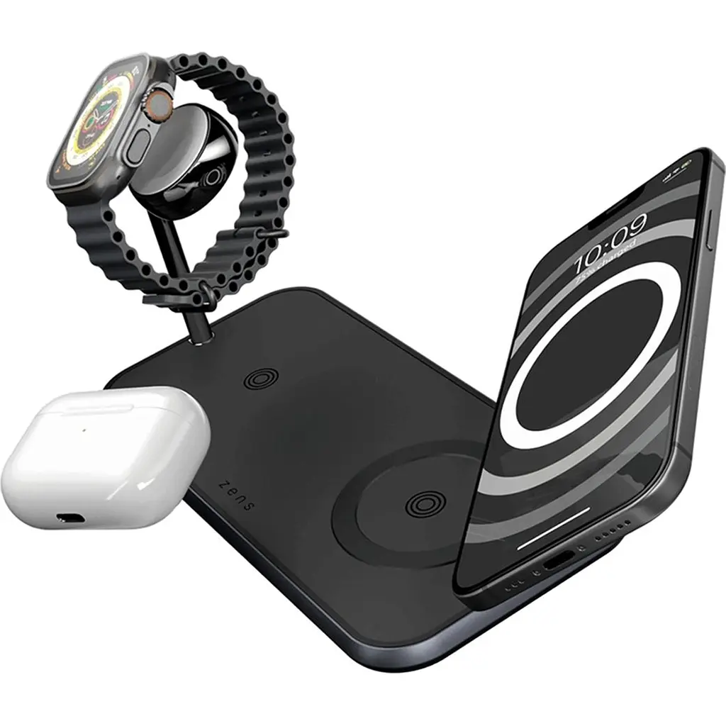 Бездротовий зарядний пристрій Zens Dual + Watch Aluminium Wireless Charger Black (ZEDC05BM/00) - фото 3
