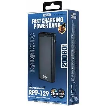 Внешний аккумулятор Remax Kingkong II 20000mAh QC 22.5W серый (RPP-129) - фото 6