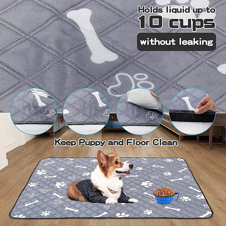 Багаторазова пелюшка Derby Washable Reusable Dog Pee Pad PM004 Grey 45х60 см - фото 3