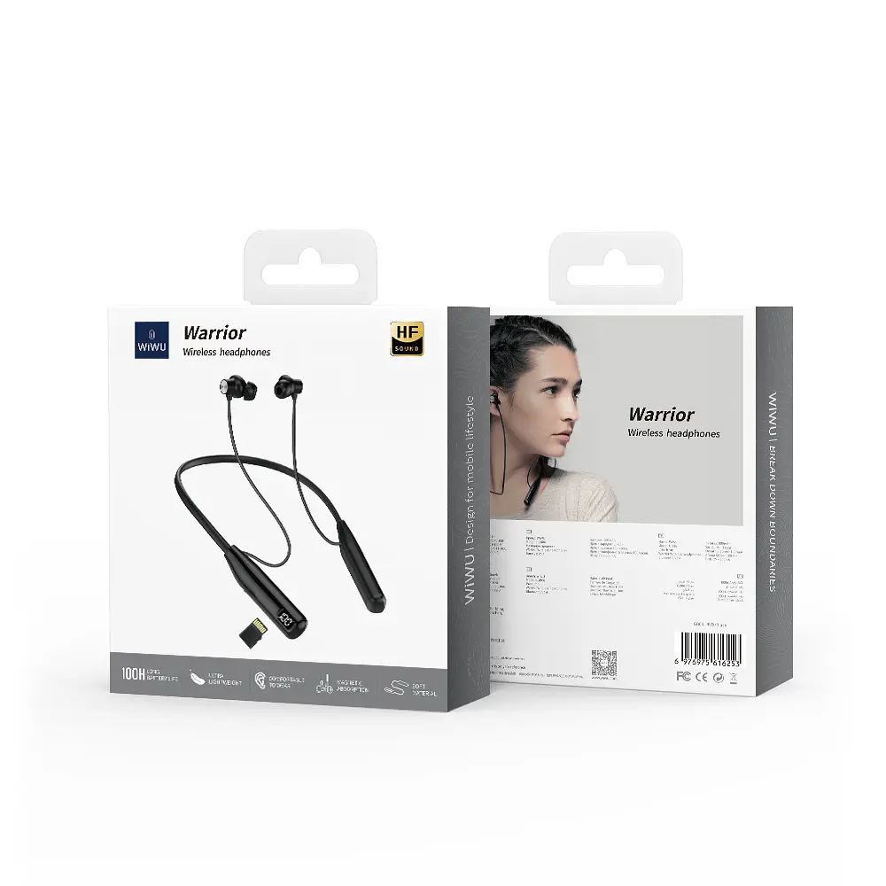 Бездротові спортивні навушники WIWU GB06 Warrior Wireless headphones Black - фото 2