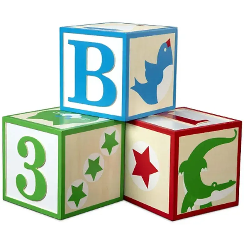 Кубики Melissa&Doug Набір з 3-х великих дерев'яних кубиків (MD30543) - фото 3
