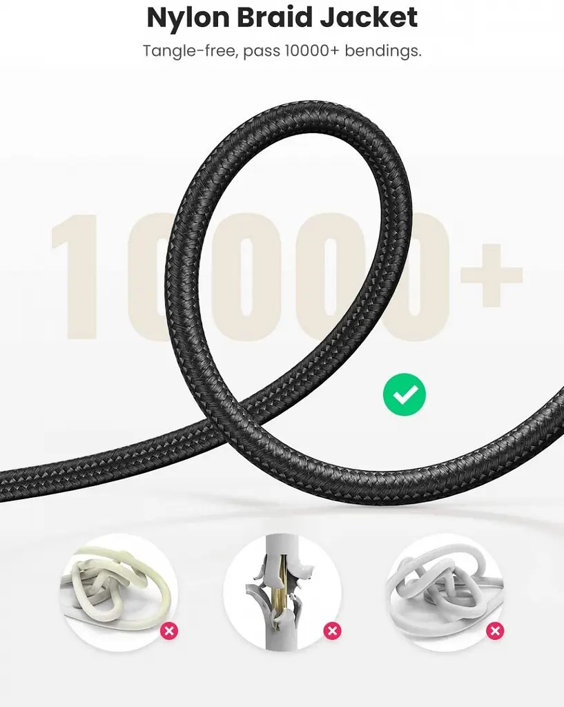 Аудіо кабель AUX 3.5mm (miniJack) Ugreen AV112 1м Чорний - фото 7