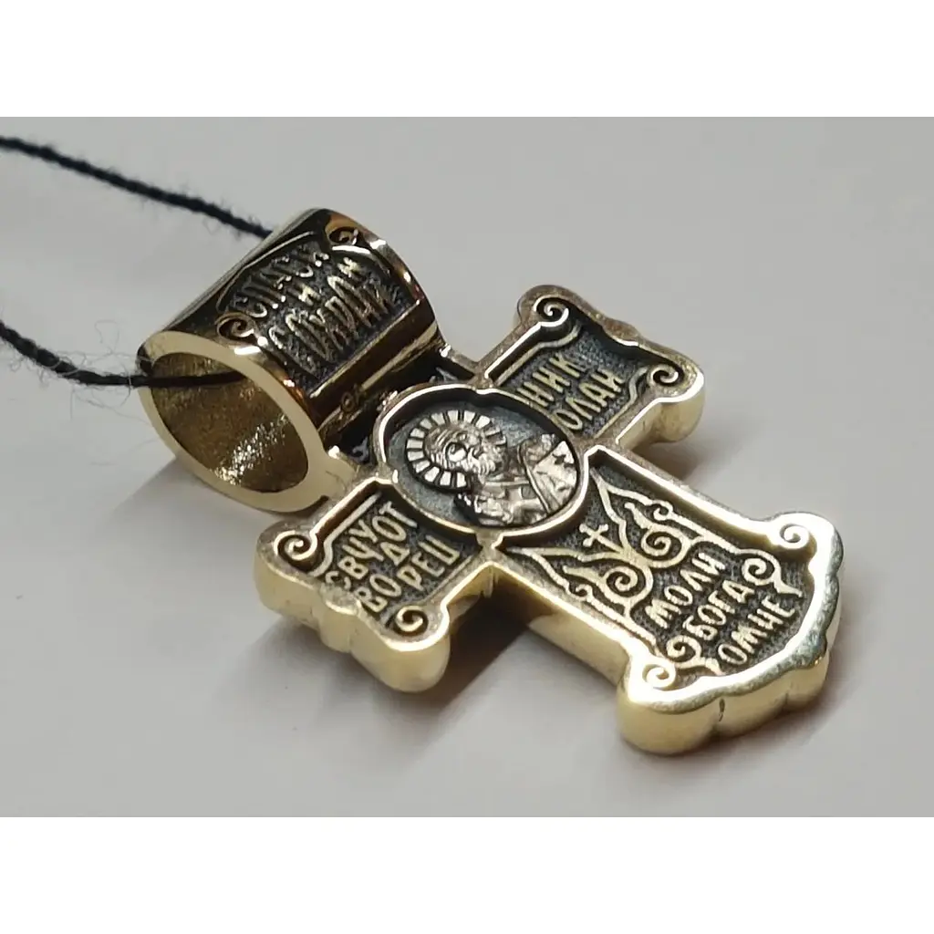 Золотий хрестик Харківська ювелірна фабрика Миколай Чудотворецб/Розп'яття Христа. 11570-ЧЕВРО - фото 2