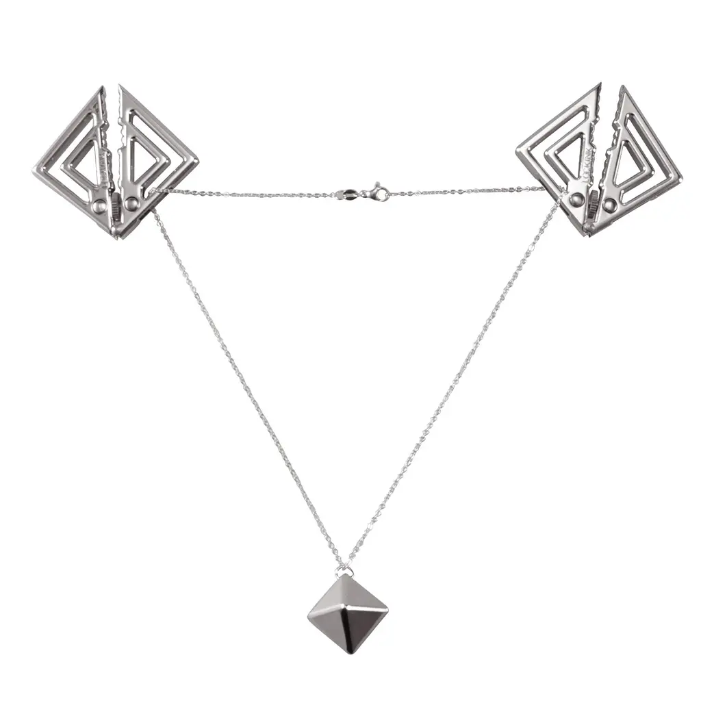 Затискачі для сосків із важким підвісом LOCKINK Adjustable Nipple Clamps with Heavy Pendant, під срібло