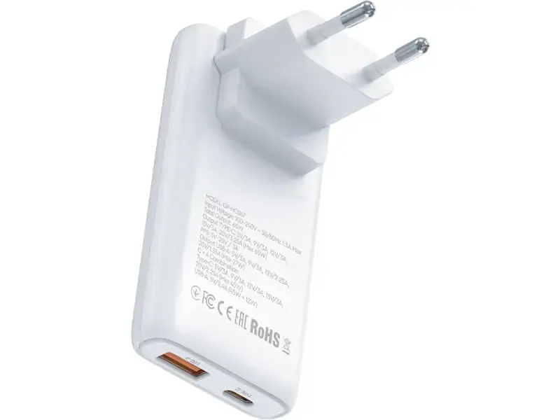 Мережевий зарядний пристрій Gelius GP-HC067 VoltX GaN 65 W White (00000101284) - фото 2