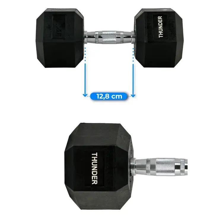 Гантель шестигранная Thunder 17,5 кг (HEXAGONAL-DUMBBELLS-17,5K) - фото 5