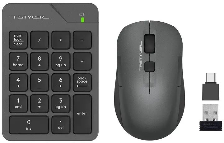 Комплект (кейпад, міша) A4Tech Fstyler FG1600C Air2 Сірий