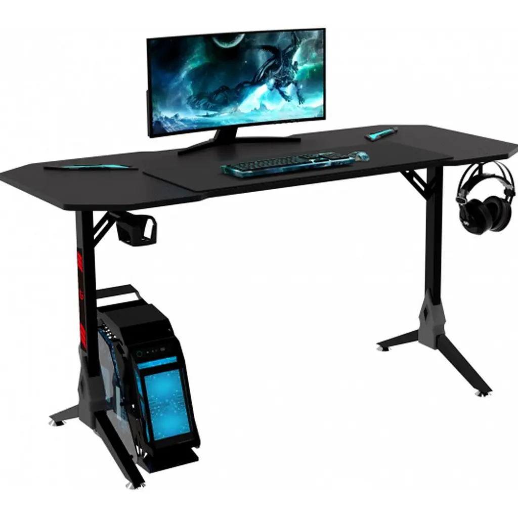 Комп'ютерний ігровий стіл GT Racer T-1211 Black [125760] - фото 5