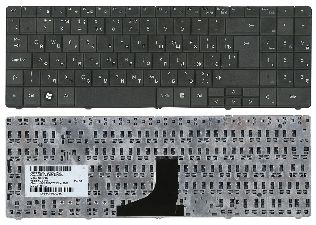 Клавіатура для ноутбука Acer Packard Bell (SL51) Black, UA (вертикальний ентер) - фото 3