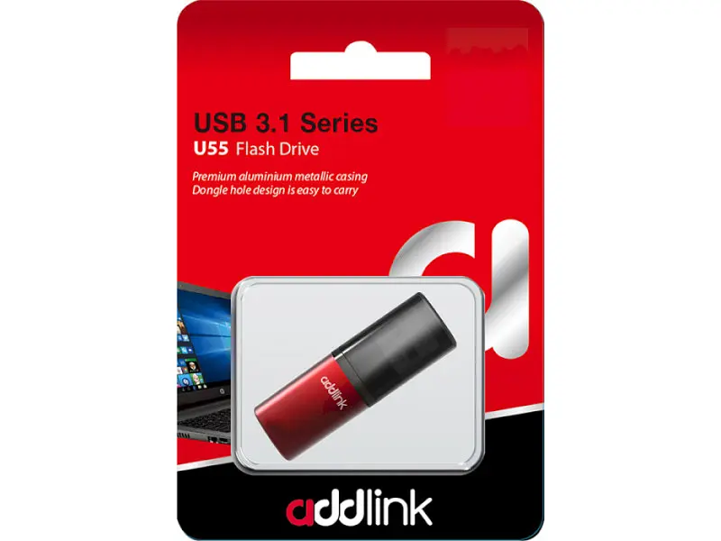 USB флеш накопичувач Addlink U55 64 GB Red (AD64GBU55R3) - фото 2