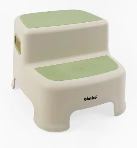 Подставка для ног детская на две ступеньки BM-68102 Bimbo 28*30*25 см. антискользящая накладка зеленая - фото 3