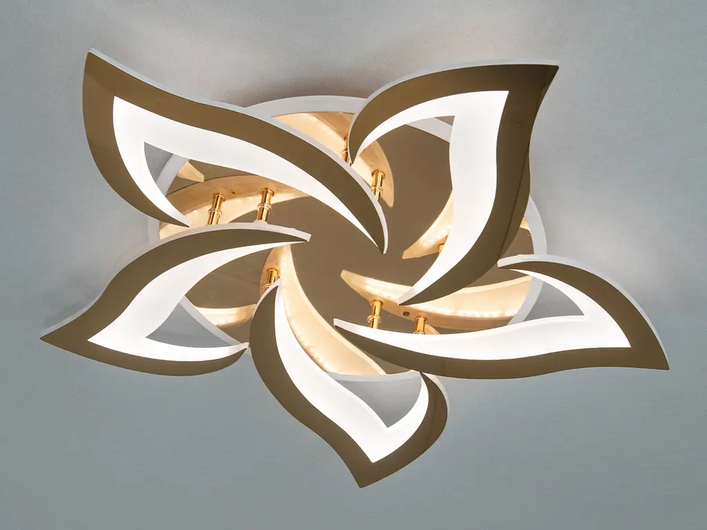 Люстра стельова LED Diasha 8146/5G, 75W, 3200K-6500K, золото, сучасний стиль для дому - фото 3