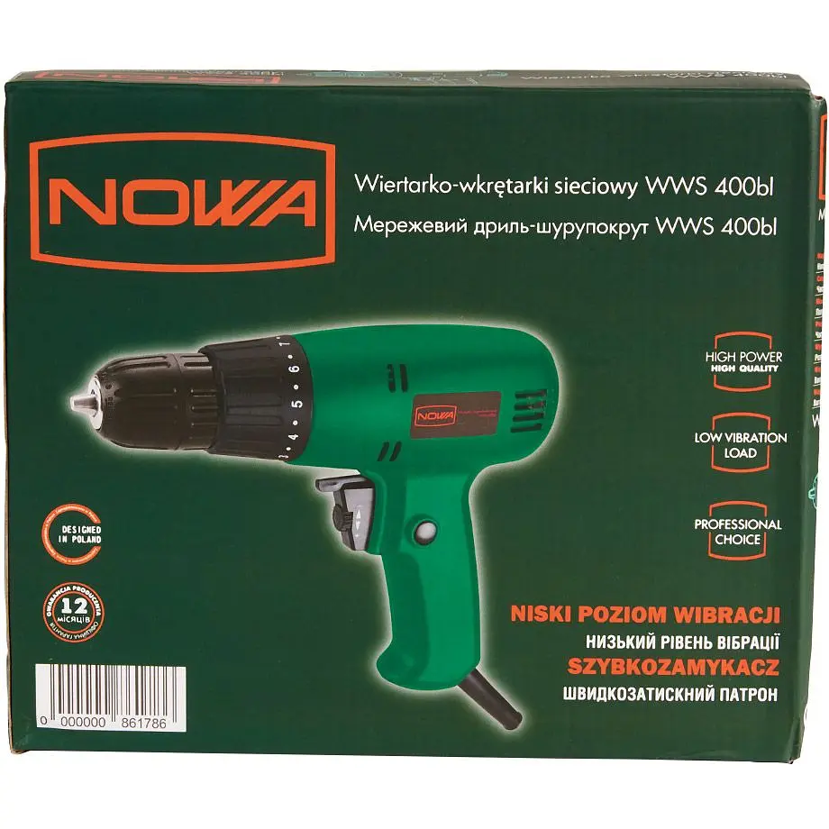 Дрель-шуруповерт Nowa WWS 400bl сетевой (86178N) - фото 8