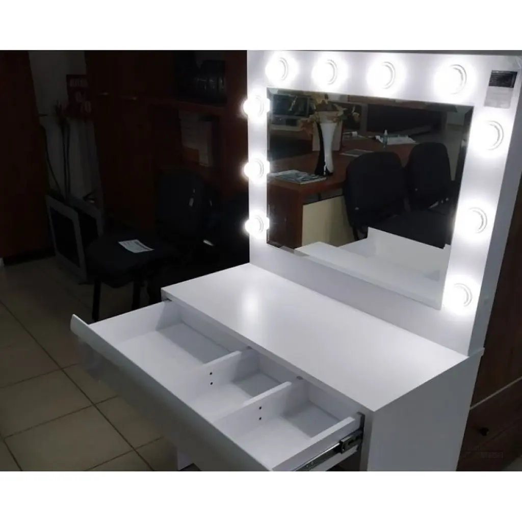 Туалетный столик ВМК с зеркалом Белый/Белый глянец (GRB-1939) - фото 4