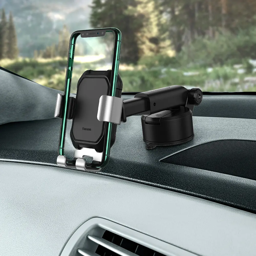 Тримач в машину Baseus Tank Gravity Car Mount With Suction Base silver (SUYL-TK0S) - фото 4