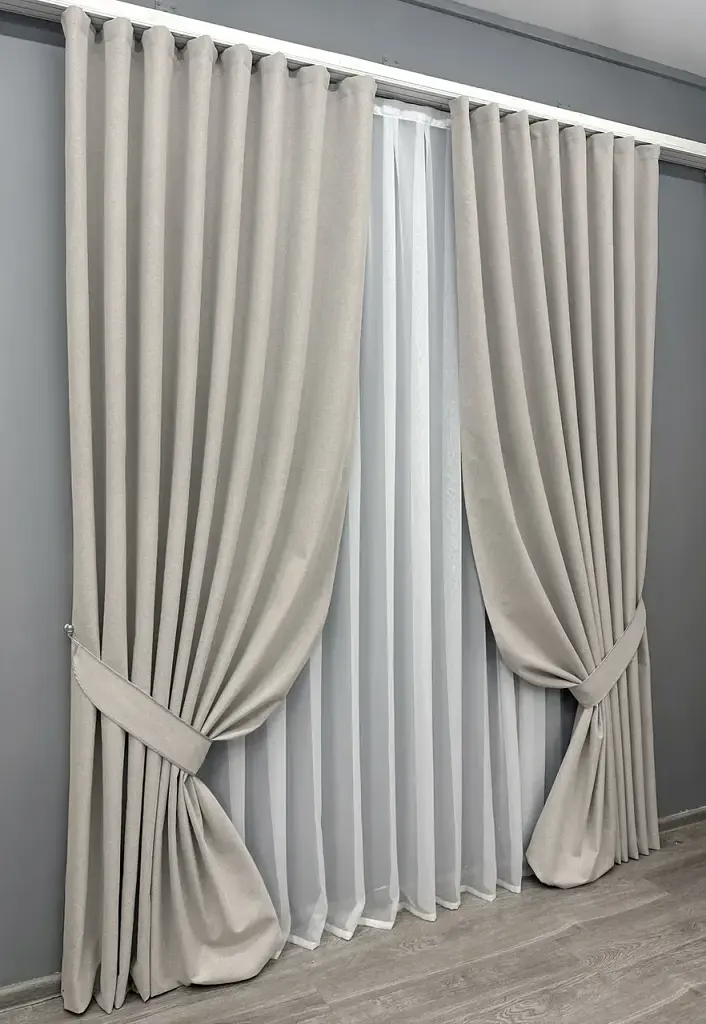 Комплект штор VR-Textil Ashen Night блекаут 2 шт 150x290 см попелястий (1842ш) - фото 3