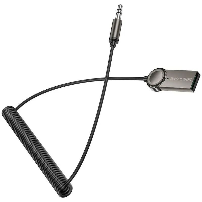 Bluetooth аудіо ресивер Borofone BC56 Peaceful (AUX 3.5mm+USB-A) Metal gray - фото 2