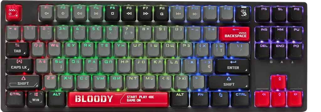 Клавіатура A4Tech Bloody S87 Energy RGB Red - фото 4