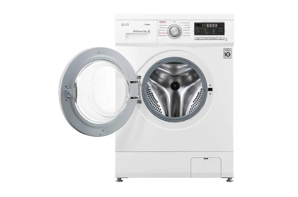 Пральна машина LG з фронтальним завантаженням F1296HDS1, 7кг, 1200, A+++, Пар, глибина 44см, Дисплей, Інвертор, Білий (F1296HDS1) - фото 2