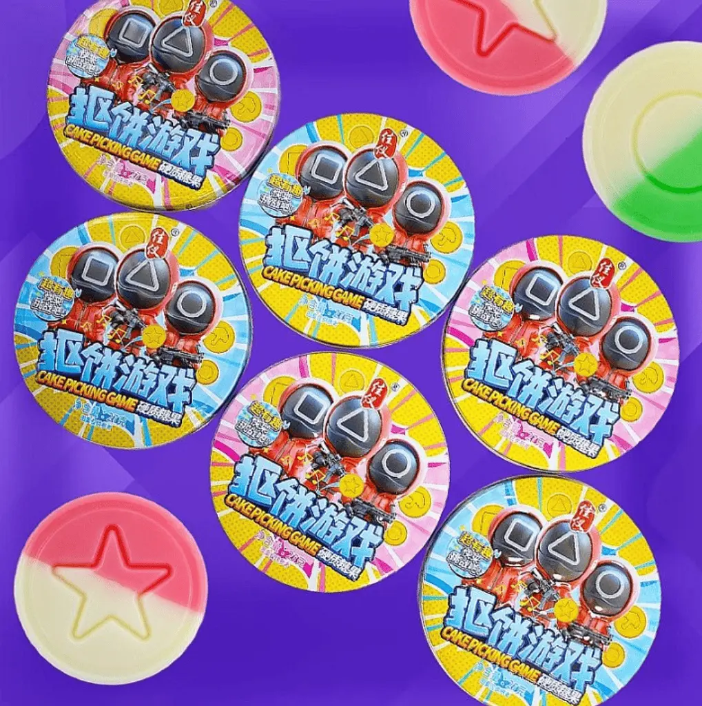 Льодяники Squid Game Dalgona Biscuits Korean Fruit Candy Гра в Кальмара 27г - фото 7