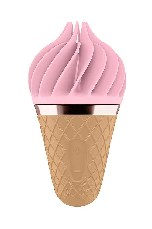 Стимулятор Satisfyer Layons Sweet Treat для клітора з обертовими пелюстками, 10х4 см рожевий з коричневим
