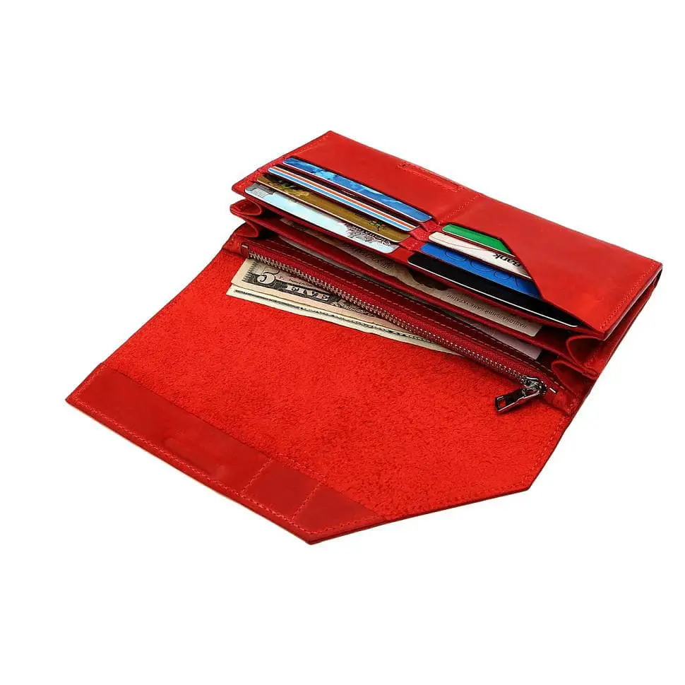 Портмоне Festa красное GRANDE PELLE 10х20х2.5 см acs0032206 - фото 2